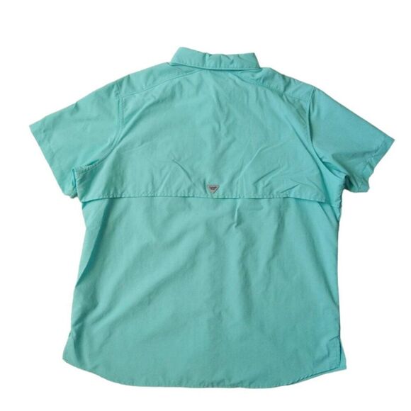 Columbia Blue Short Sleeve PFG Vented Button Down Fishing Shirt Men's Size XL - Picture 2 of 12